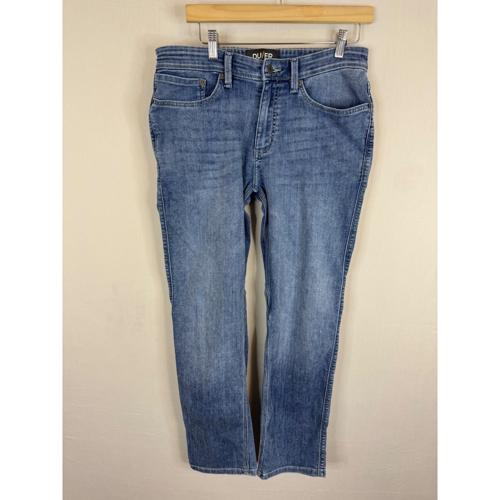 DU/ER Performance Denim Slim Straight Jeans Medium Wash 31x30 Coolmax Stretch